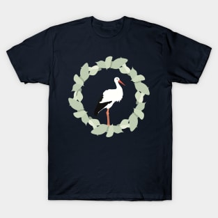 Stork in a Leaf Ring T-Shirt